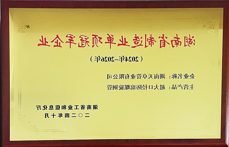 湖南省制造业单项冠军企业